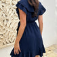 🏖️Sommer-Hot-Sale - 50% Rabatt🌸Elegantes Rüschenkleid mit Taillenschnürung und V-Ausschnitt für Damen