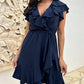 🏖️Sommer-Hot-Sale - 50% Rabatt🌸Elegantes Rüschenkleid mit Taillenschnürung und V-Ausschnitt für Damen