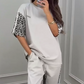 Sweatshirt mit Patchwork und Leopardenmuster