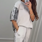 Sweatshirt mit Patchwork und Leopardenmuster