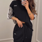 Sweatshirt mit Patchwork und Leopardenmuster