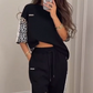 Sweatshirt mit Patchwork und Leopardenmuster