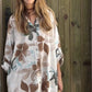 Bequemes, lockeres, bedrucktes Shirt-Kleid für Damen