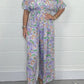 💥2025 Neu V-Ausschnitt Floral Print Damen Kurzarm Jumpsuit
