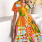 Lässiges Boho-Kleid mit V-Ausschnitt für Damen