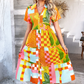 Lässiges Boho-Kleid mit V-Ausschnitt für Damen