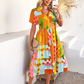 Lässiges Boho-Kleid mit V-Ausschnitt für Damen