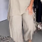 Damen Freizeit Set: Lockeres Oberteil und Weitbeinhose