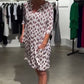 Damen lässiges A-Linien-Kleid mit V-Ausschnitt und Druck