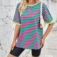 Gestreiftes Damen-T-Shirt mit entspannter Passform