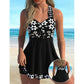 Tankini-Badeanzüge mit Blumenmuster und Boyshorts für Damen