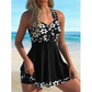 Tankini-Badeanzüge mit Blumenmuster und Boyshorts für Damen